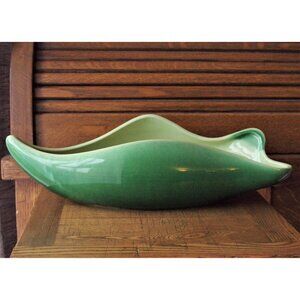 Beauce Pottery Large Green Ceramic Planter / Console Bowl Beauceware